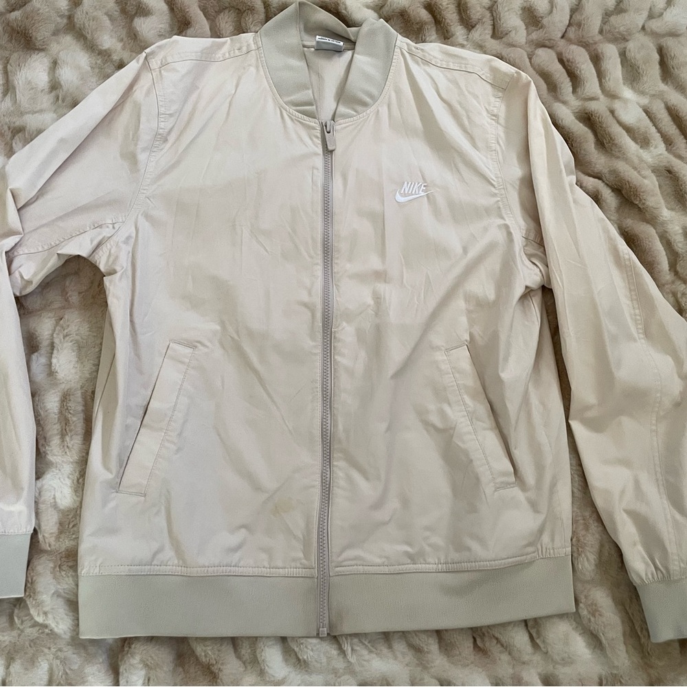 Nike Beige Lightweight Bomber Jacket
